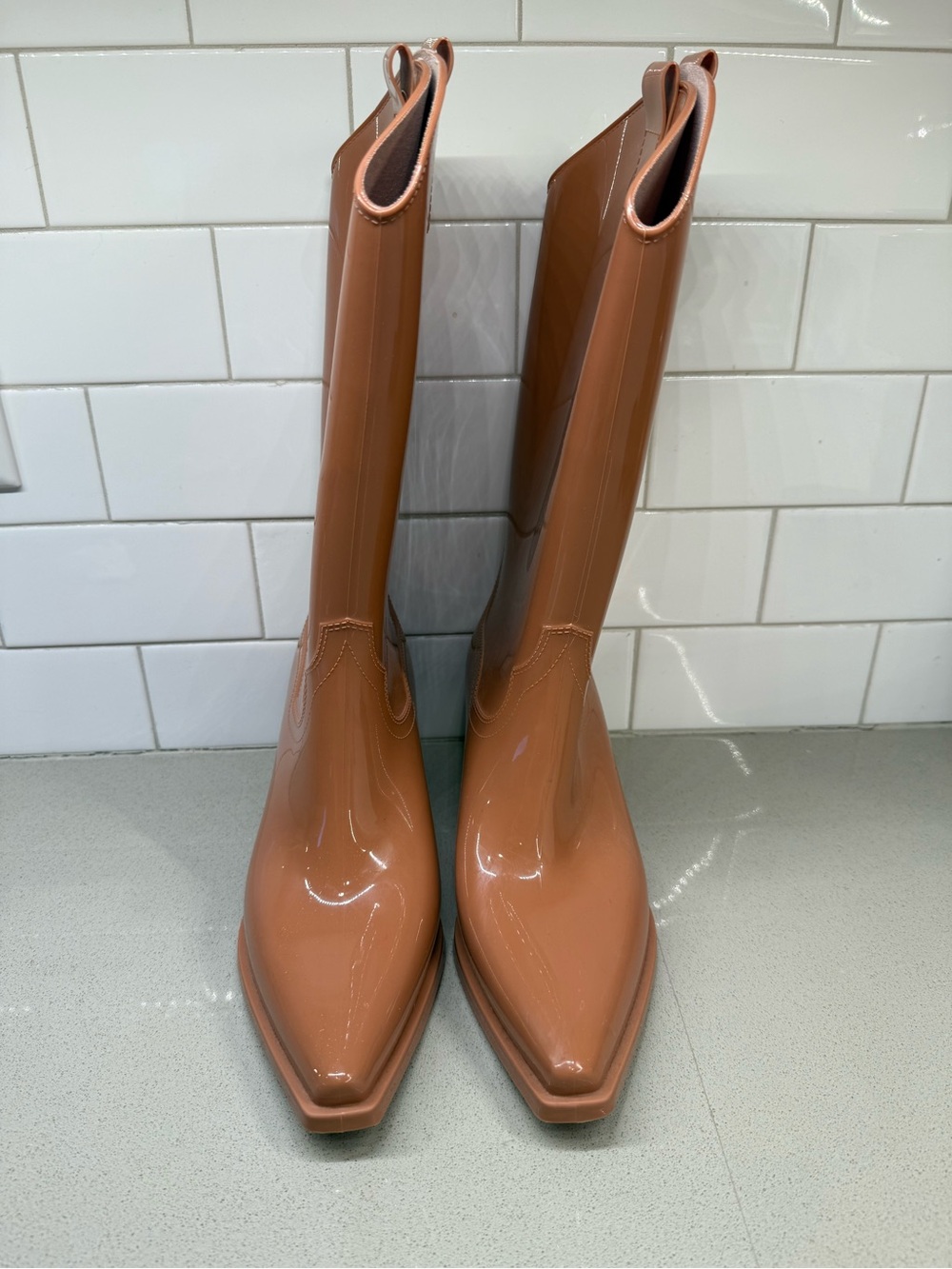 Like New! Jeffrey Campbell Thundrstrm Western Rain Boots -  Dagget Cowboy Rain - Picture 3 of 5